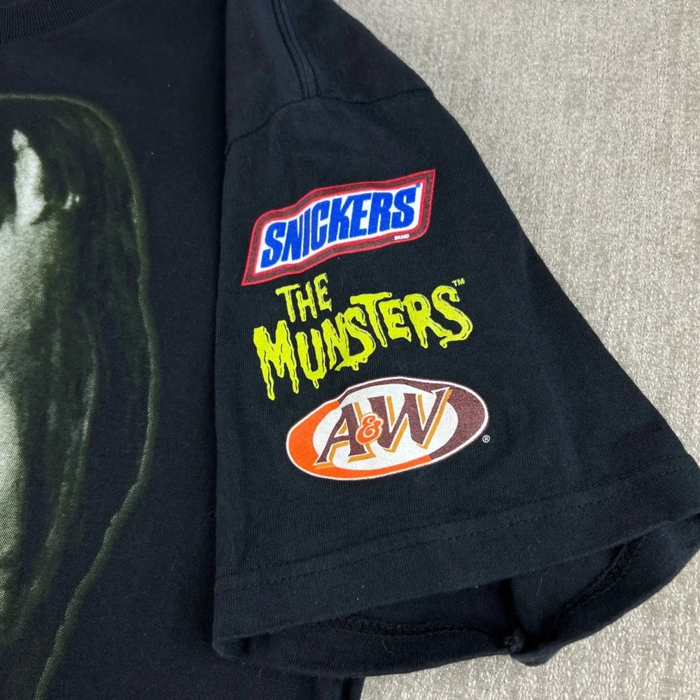 Vintage 1998 The Munsters Snickers A&W Promo T-Shirt Mens L Black Herman Munster - Picture 4 of 8